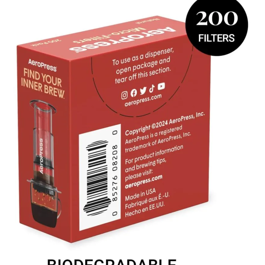 AeroPress Standard Natural Micro-Filters suodatinpaperit 200 kpl