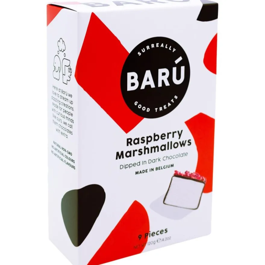Barú Marshmallows vaahtokarkit tumma suklaa, vadelma 120 g