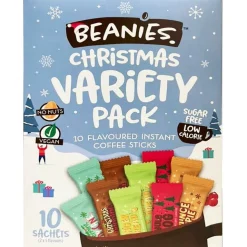 Beanies Christmas Variety Pack maustettu pikakahvi, 10 annospakkausta