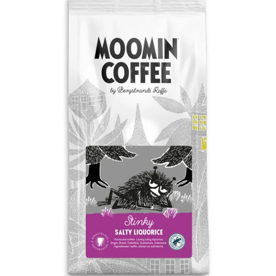 Bergstrands Moomin Stinky Salty Liquorice maustettu kahvi 250 g jauhettu