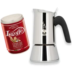 Bialetti Venus mutteripannu ja Lucaffé Classic 250 g jauhettu kahvi