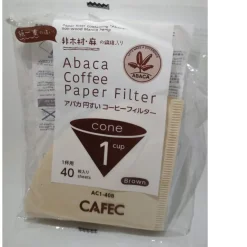 CAFEC ABACA Cone-Shaped suodatinpaperi 1 kuppi, ruskea