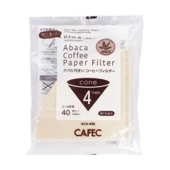 CAFEC ABACA Cone-Shaped suodatinpaperi 4 kuppia, ruskea