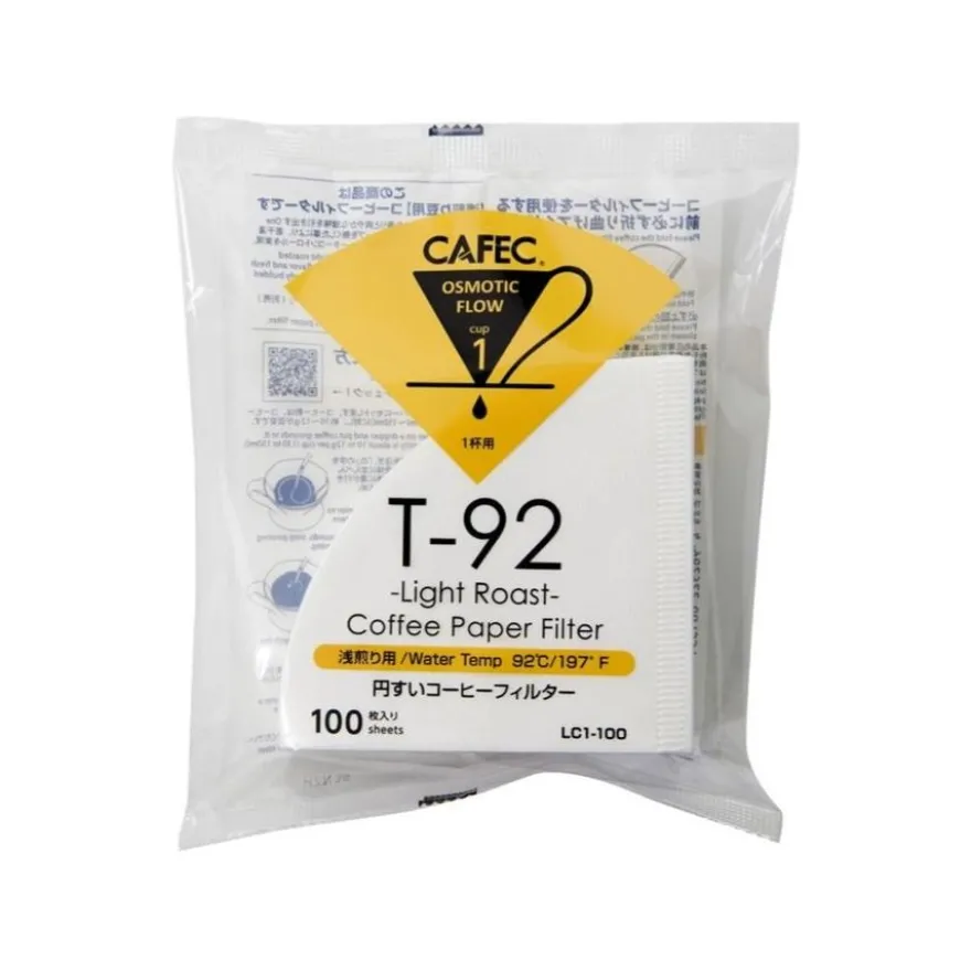 CAFEC Light Roast T-92 Coffee Paper Filter 1 Cup, 100 kpl