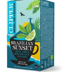 Clipper Brazilian Sunset Mate, Lime & Mint Organic Infusion, 20 teepussia