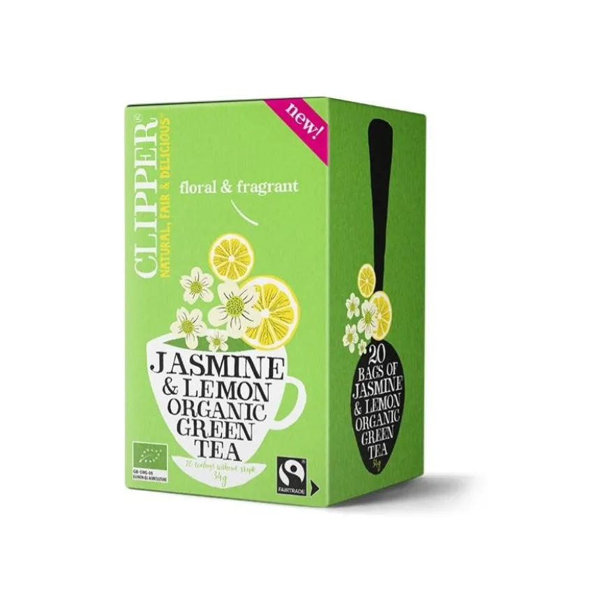 Clipper Jasmine & Lemon Organic Green Tea 20 teepussia