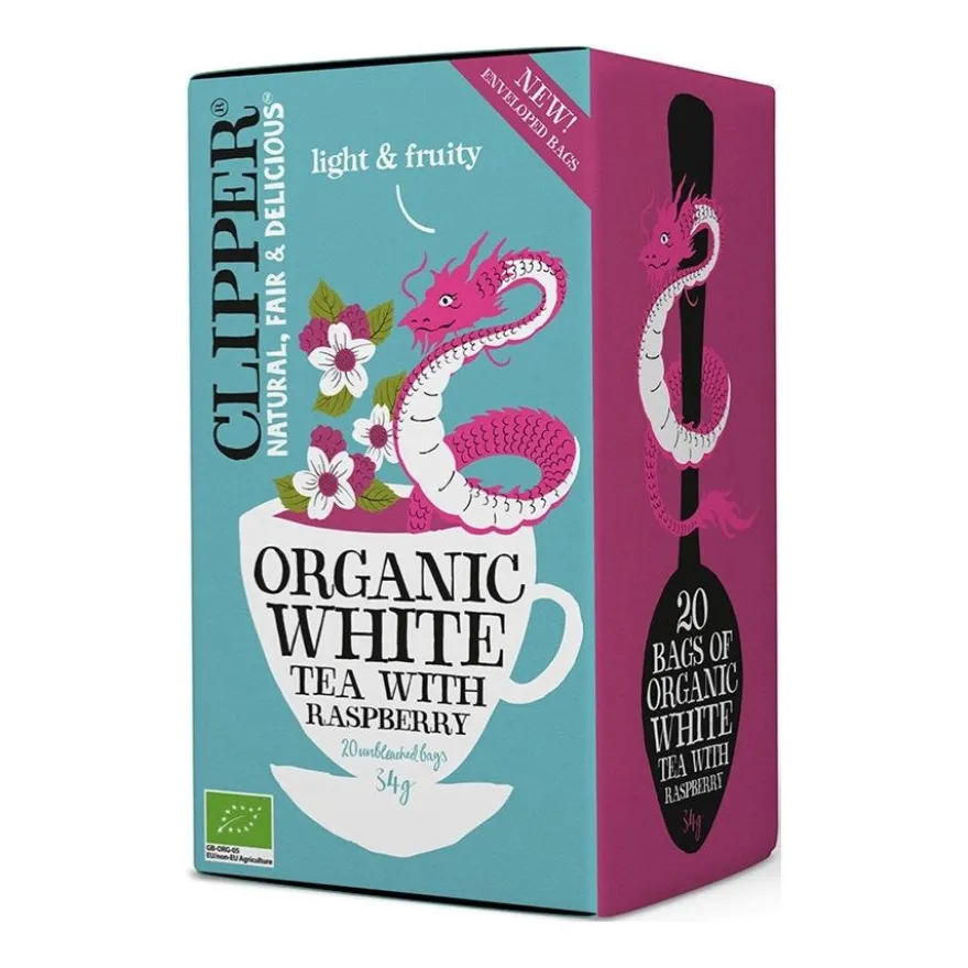 Clipper Organic White Tea With Raspberry 20 teepussia