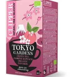 Clipper Tokyo Gardens Green Tea Jasmine & Peach Organic Infusion, 20 teepussia