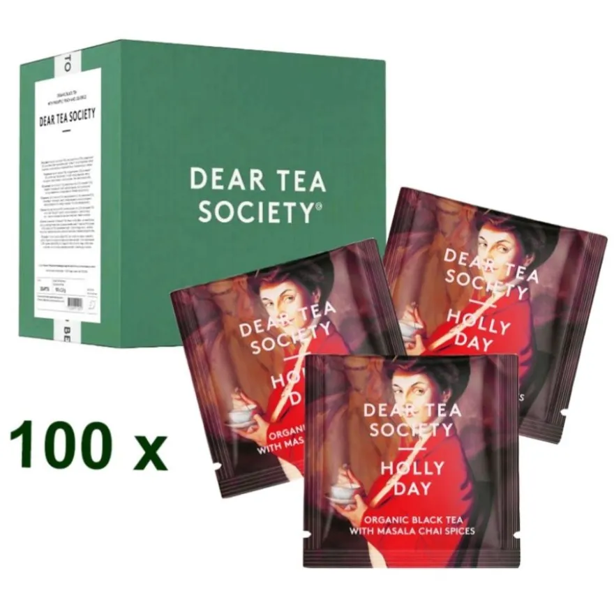 Dear Tea Society Holly Day musta luomu-tee, 100 teepussia