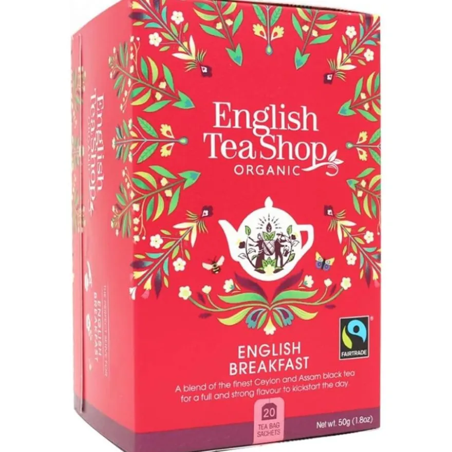 English Tea Shop Organic Black Tea English Breakfast, 20 teepussia