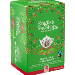 English Tea Shop Organic Green Tea & Pomegranate, 20 teepussia