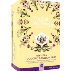 English Tea Shop Organic White Tea, Coconut & Passion Fruit, 20 teepussia