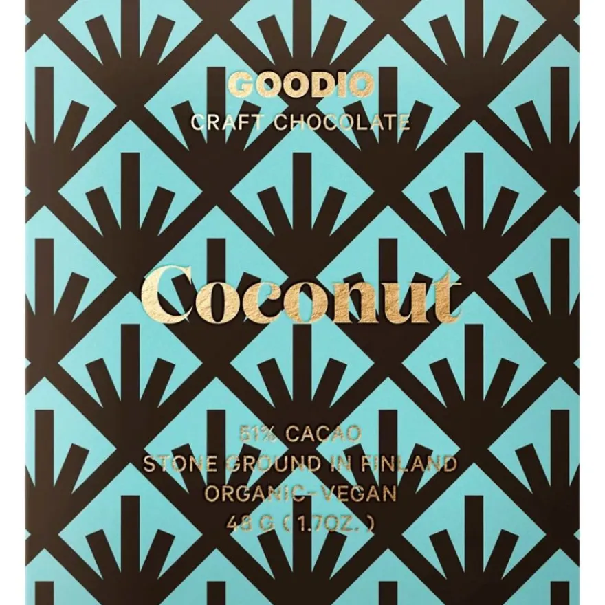 Goodio Coconut luomu-suklaa 51%, 48 g
