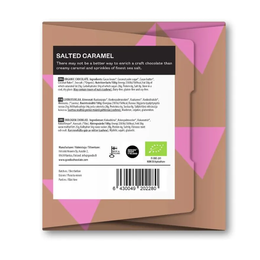 Goodio Salted Caramel luomu-suklaa 49%, 48 g