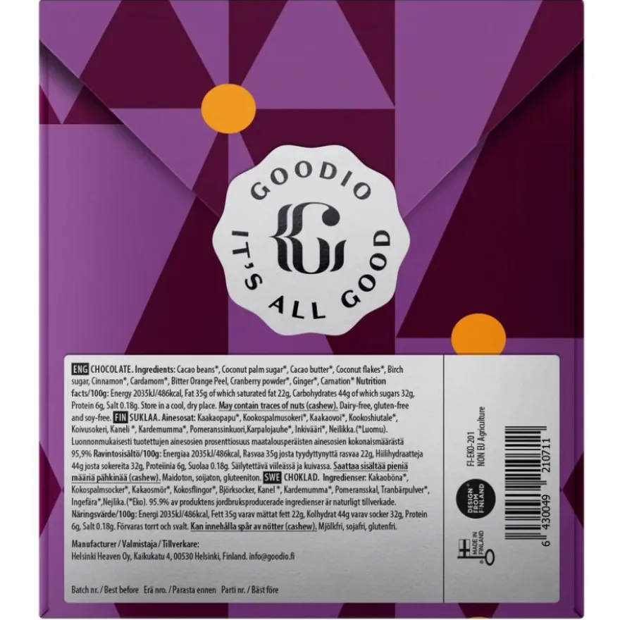 Goodio Winter Glow luomu-suklaa 50%, 48 g