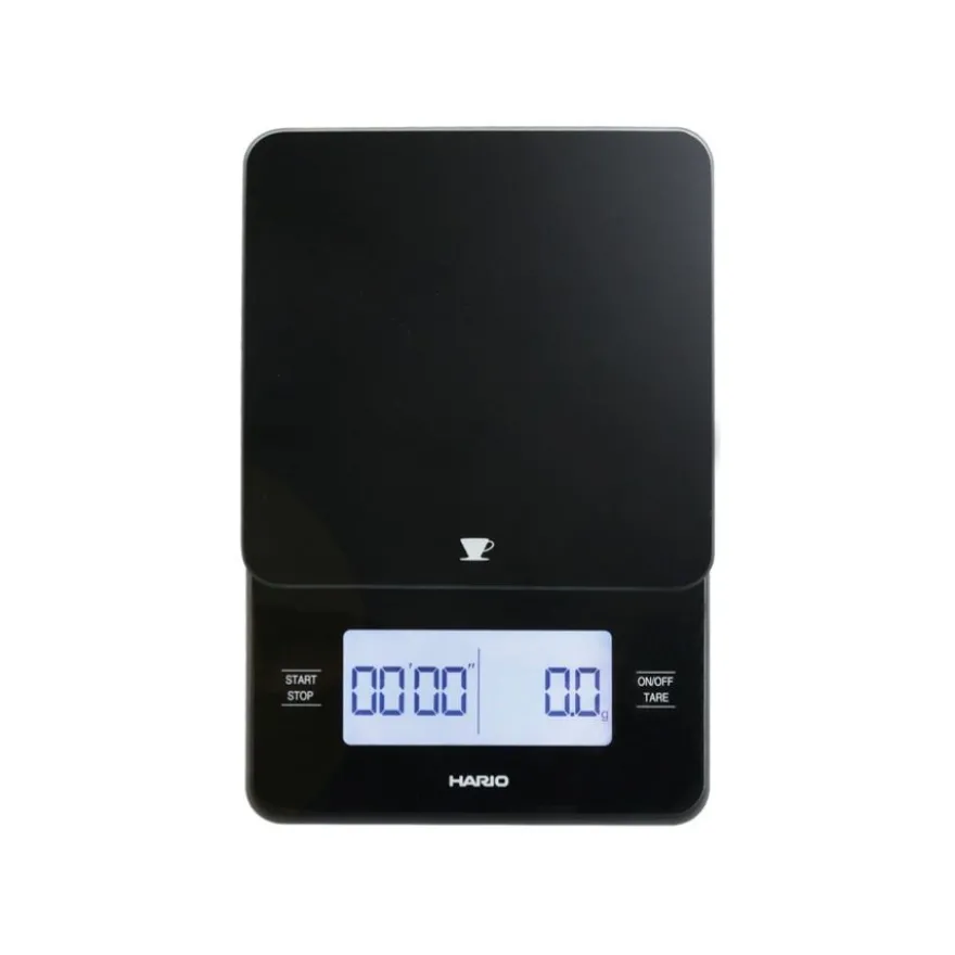 Hario Barista Glass Scale kahvivaaka, musta