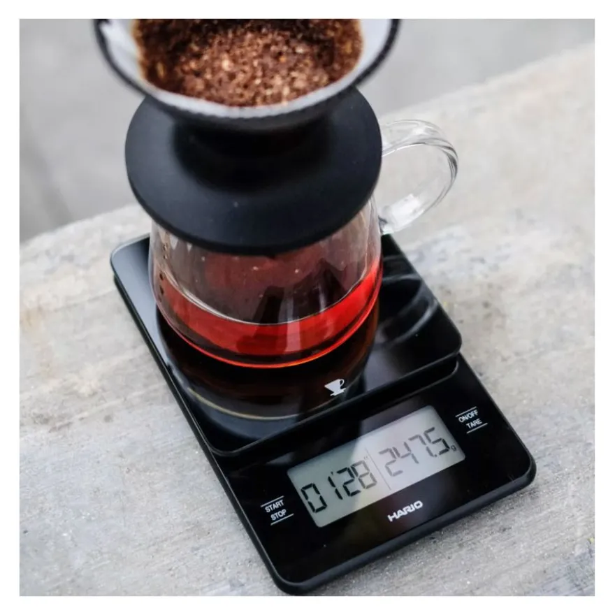 Hario Barista Glass Scale kahvivaaka, musta