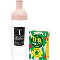 Hario Filter-In-Bottle -teepullo 750 ml + Crema Green Tea Berry Bomb 85 g