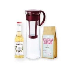 Hario Mizudashi Cold Brew -kahvikannu 1 l + Crema Ethiopia Sidamo 250 g + Monin Vanilla 250 ml