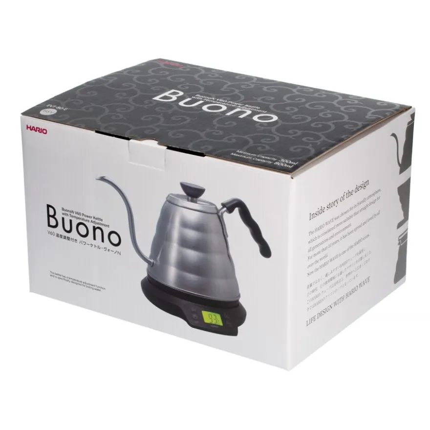 Hario V60 Buono Power Kettle sähköinen vedenkeitin lämpötilansäädöllä 0,8 l