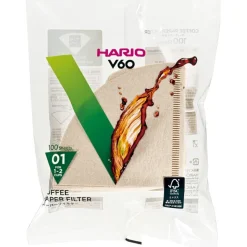 Hario V60 Misarashi ruskea suodatinpaperi koko 01, 100 kpl