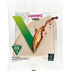 Hario V60 Misarashi ruskea suodatinpaperi koko 03, 100 kpl