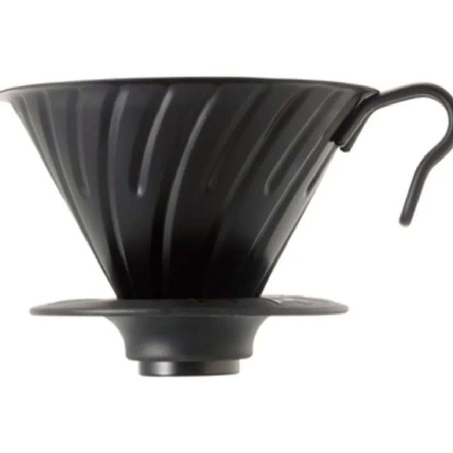Hario V60-02 teräksinen suodatinsuppilo silikonikauluksella