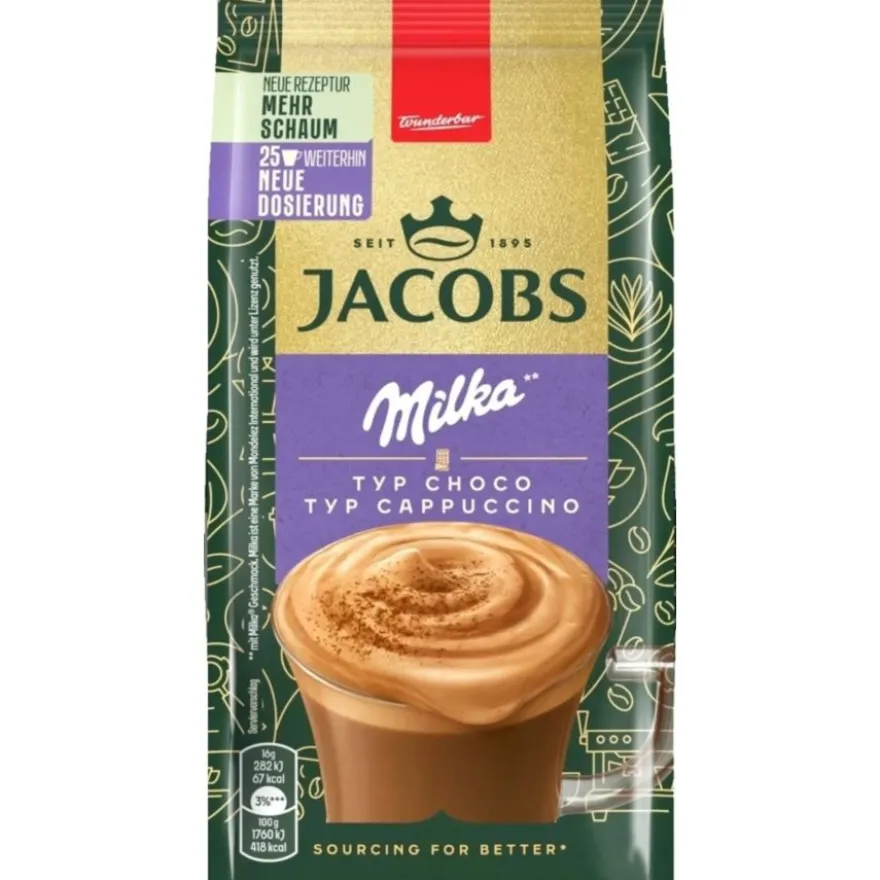 Jacobs Cappuccino Milka Choco maustettu pikakahvi 400 g