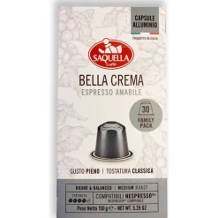 Saquella NEW Bella Crema Nespresso-yhteensopiva kahvikapseli 30 kpl