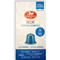 Saquella NEW Espresso Decaf Nespresso-yhteensopiva kofeiiniton kahvikapseli 30 kpl